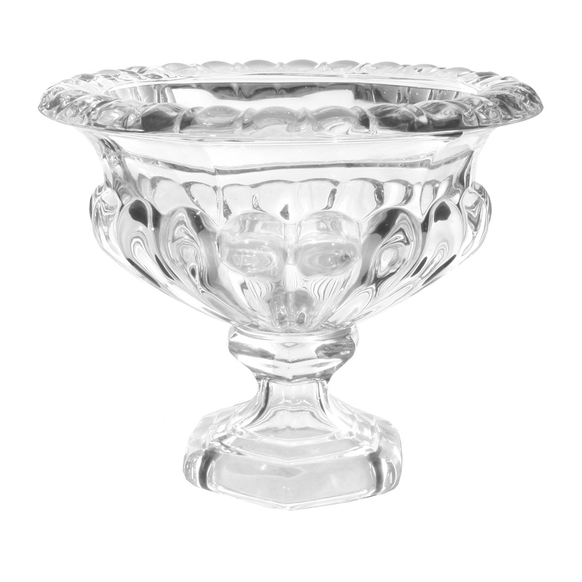 Stor glasskål/-vase på fod 
H: 21 cm