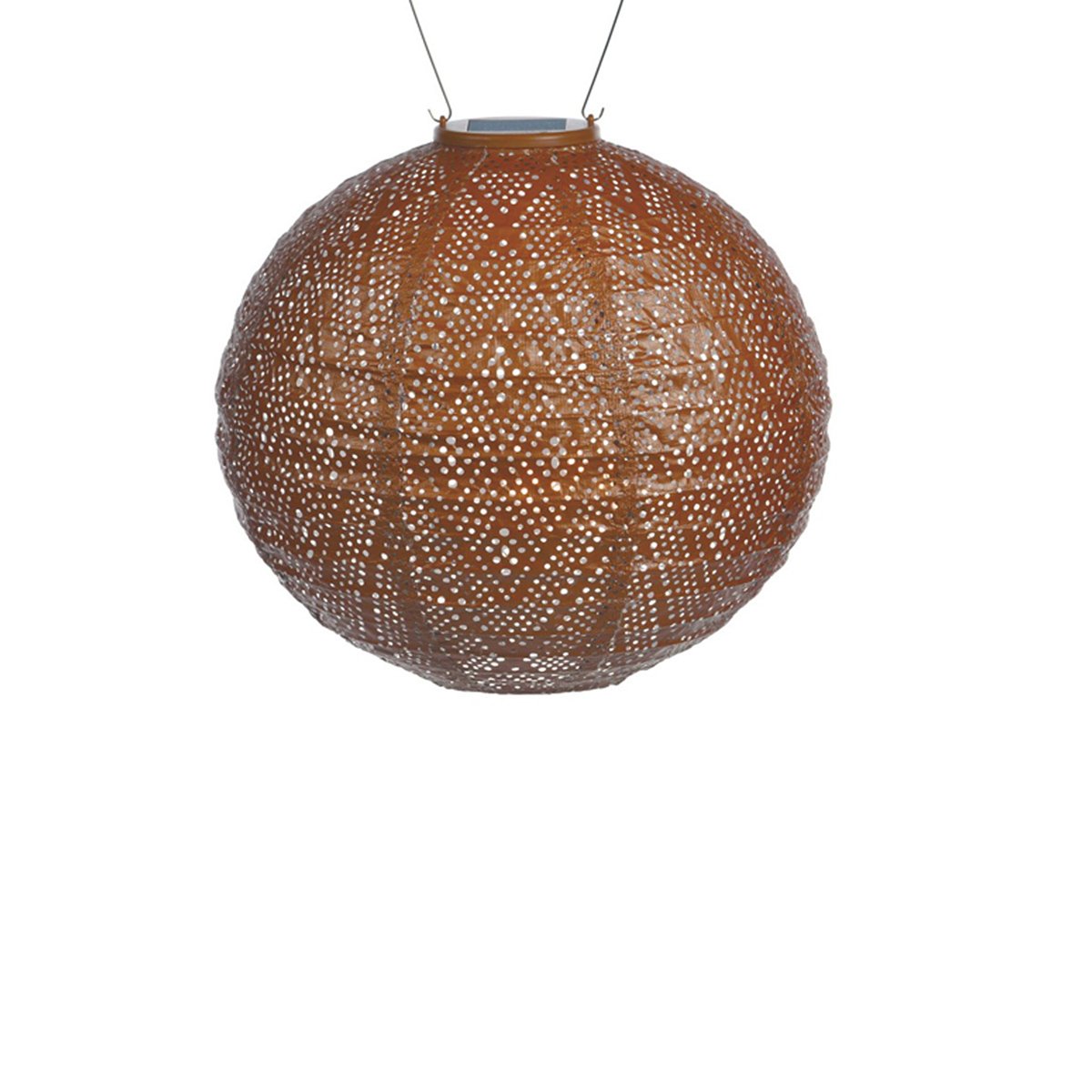 Rund solcelle-lanterne, kobber Ø: 30 cm