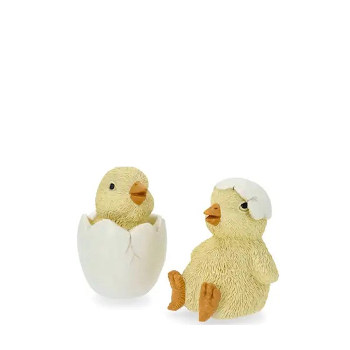 Pair of chicken with egg shells H: 8 cm