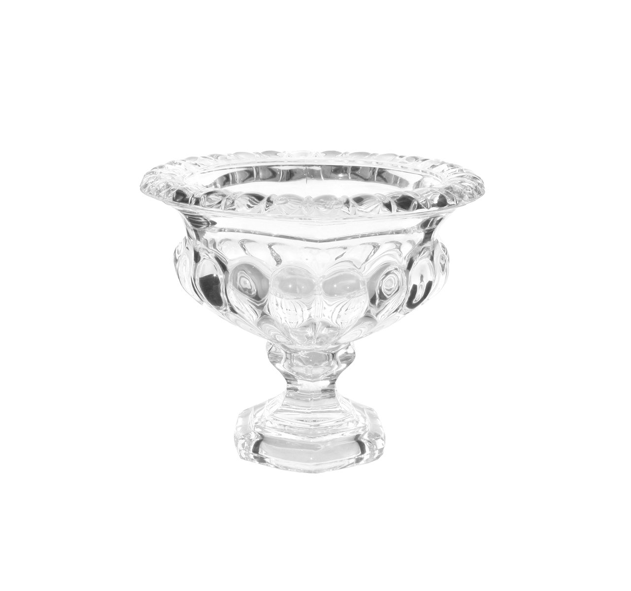 Mellemstor glasskål/-vase på fod
H: 16 cm