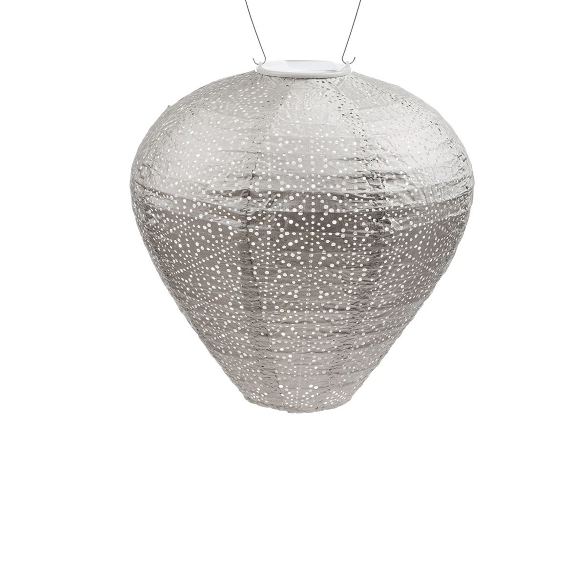 Ballonformet solcelle-lanterne, grålig Ø: 30 cm H: 30 cm