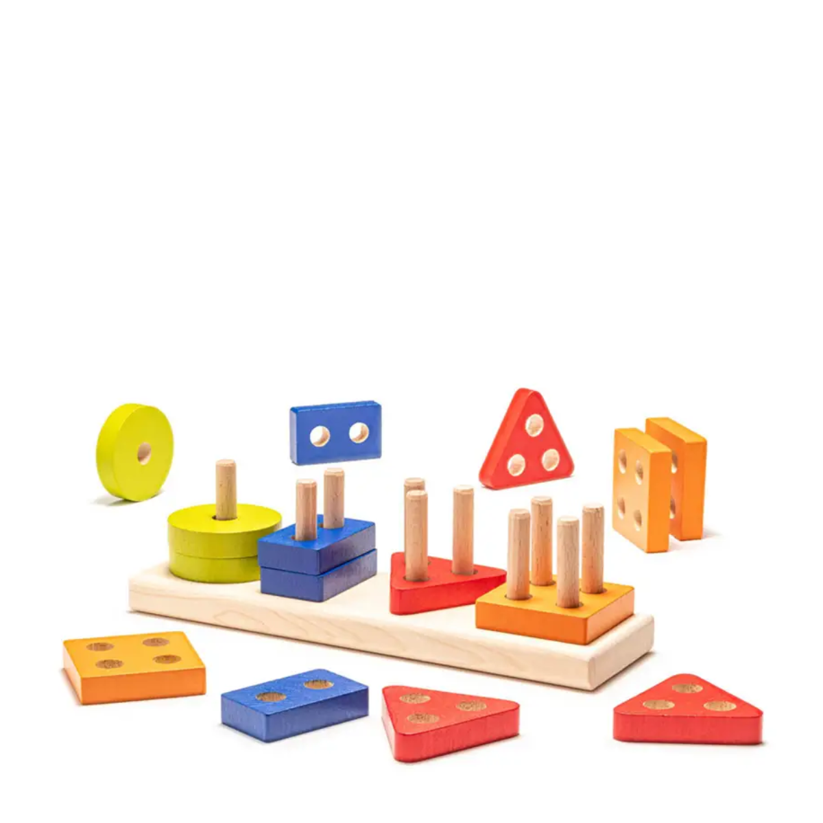 Abacus / kugleramme i træ med 17 dele B: 5,5 cm H: 11 cm L: 26 cm
Fra 18 mdr.