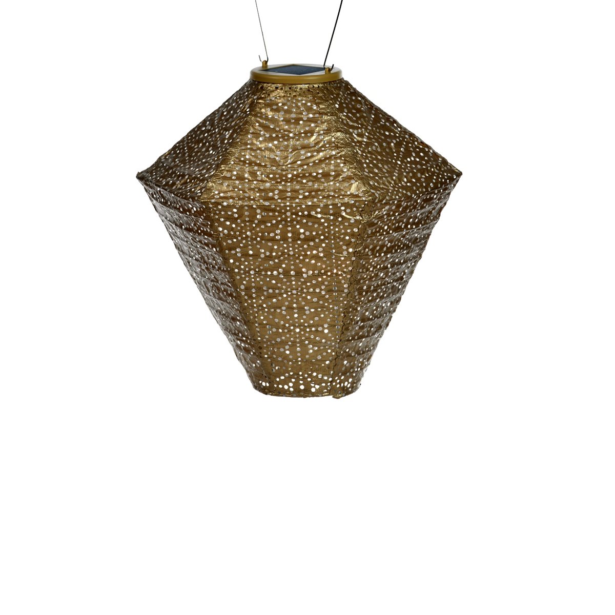 Diamantformet solcelle-lanterne, guld Ø: 28 cm H: 28 cm