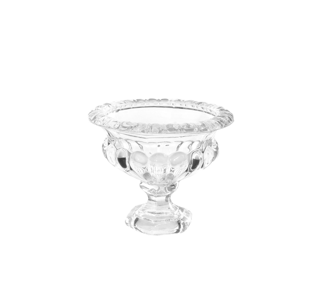 Lille glasskål/-vase på fod 
H: 11 cm