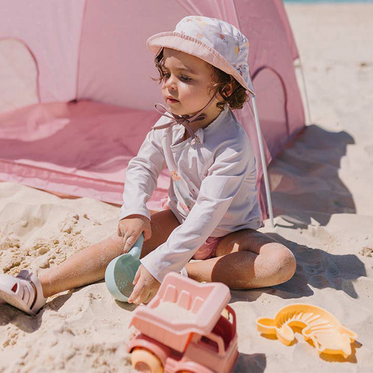 Legetøjssæt til strand/sandkasse, rosa