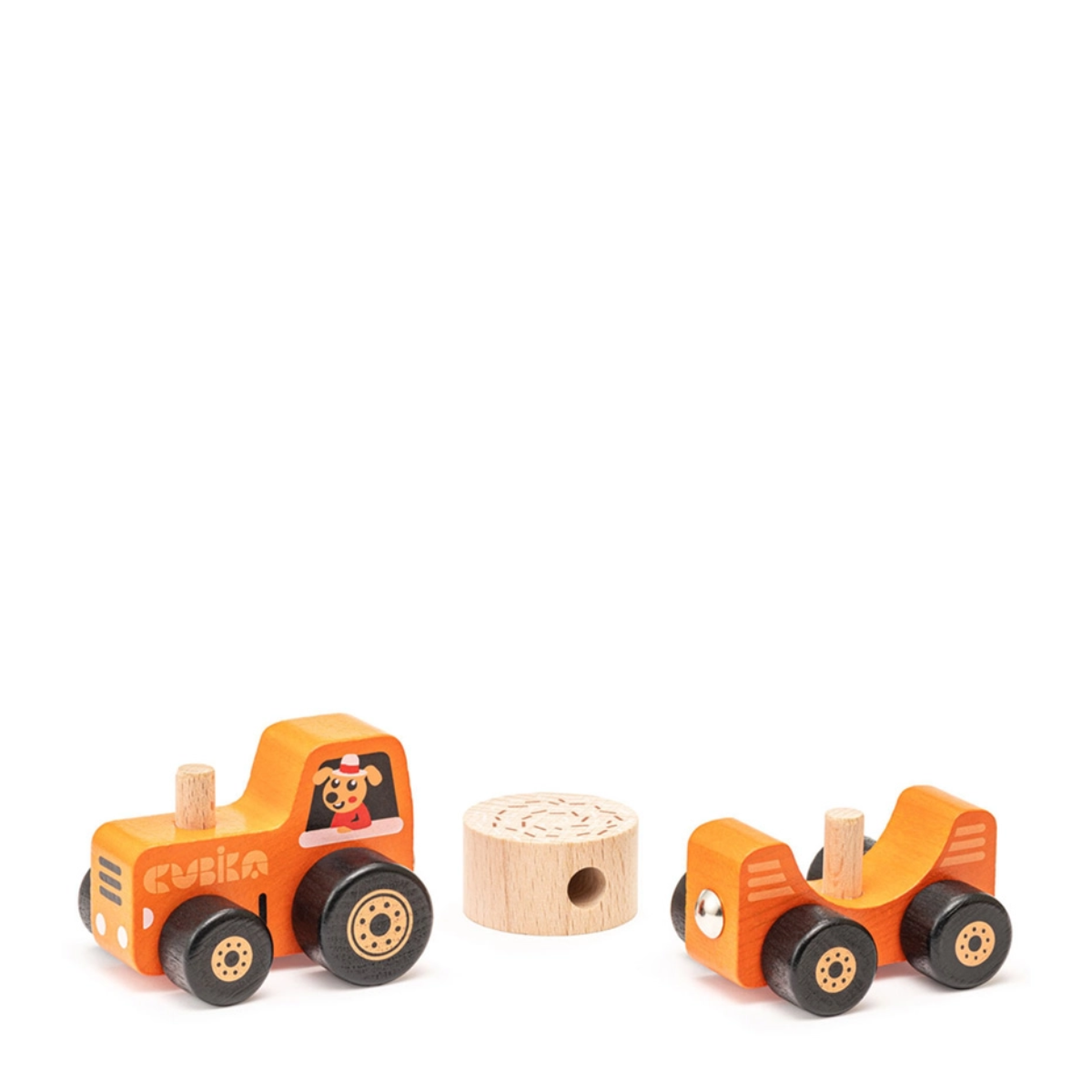 Traktor med vogn i træ, 3 dele B: 5,8 cm H: 8,3 cm L: 16,3 cm
Fra 3 år