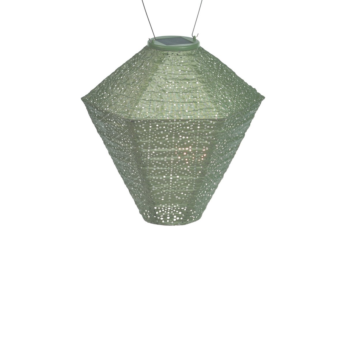 Diamantformet solcelle-lanterne, olivengrøn Ø: 28 cm H: 28 cm
